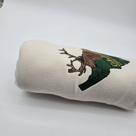 Cabelas Blanket Special Idaho Edition Lemoda Fleece Throw 60 x 50 Elk White - Picture 8 of 10
